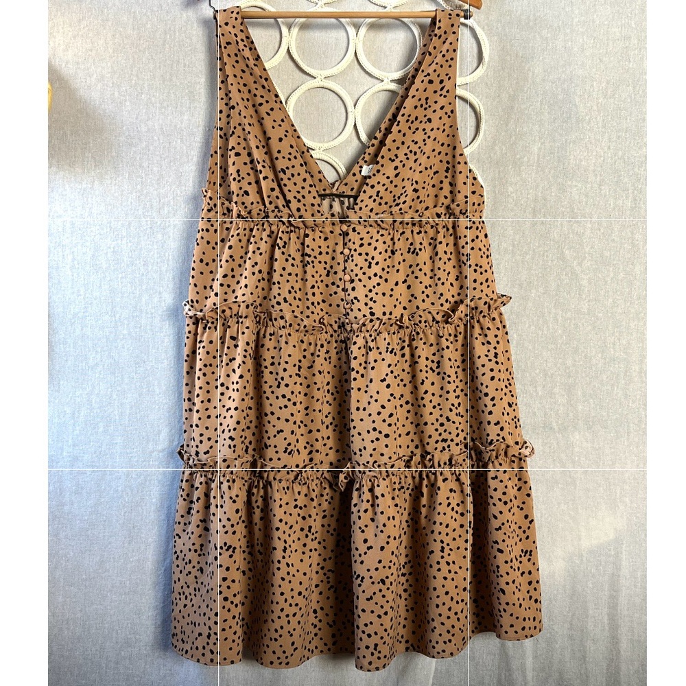 Vine & Love Brown Tiered Ruffled Babydoll Sundress